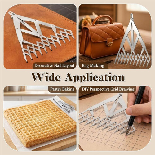 Equal Spacing Divider Tool, 11 Teeth Leather Divider for Quick Marking, Perspective Grid and Bag Nail Layout 2