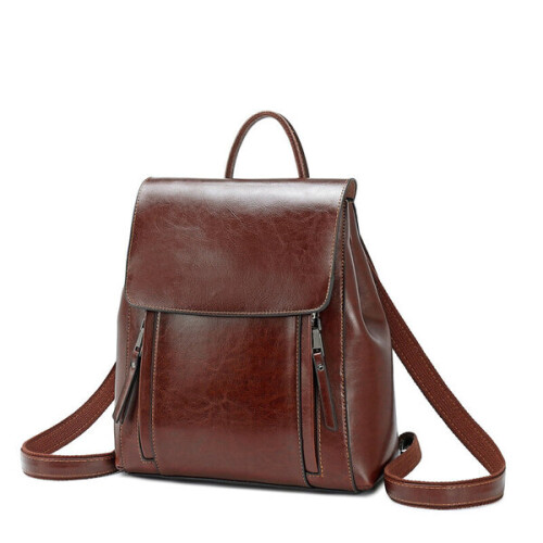 Rucksack aus echtem Leder, braun