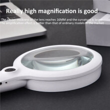 30X Rechargeable Handheld Illuminated Magnifier Portable Magnifying Glass with 3 Lighting Modes Magnifier for Reading