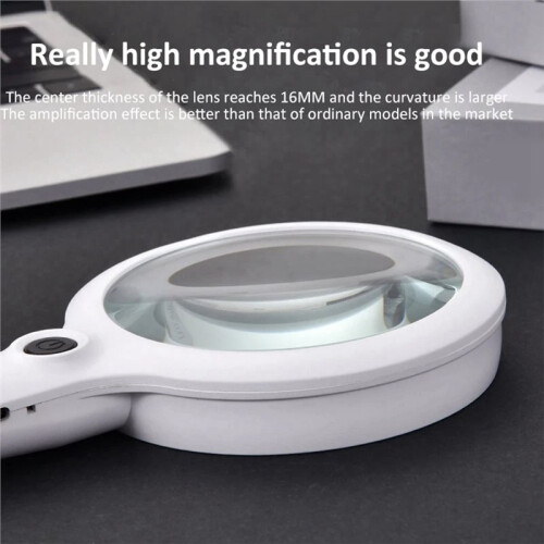 Loupe de Lecture Portable Rechargeable 30x avec Éclairage Intégré et 3 Modes D'Éclairage
