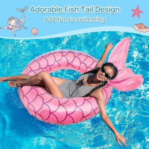 Inflatable mermaid float pink 110cm 2