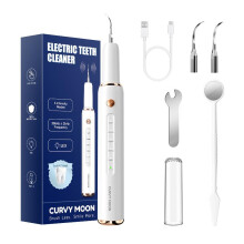 (blue) Ultrasonic dental scaler for removing tartar; portable home teeth-whitening oral irrigator