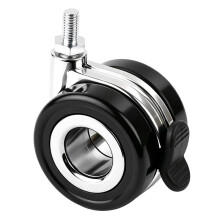 4er Pack 2,5 Zoll (60mm) Hohl-Rollen Kit mit Bremse, Rollen für Standard M8 Gewindeloch Trolley Roboterbasis