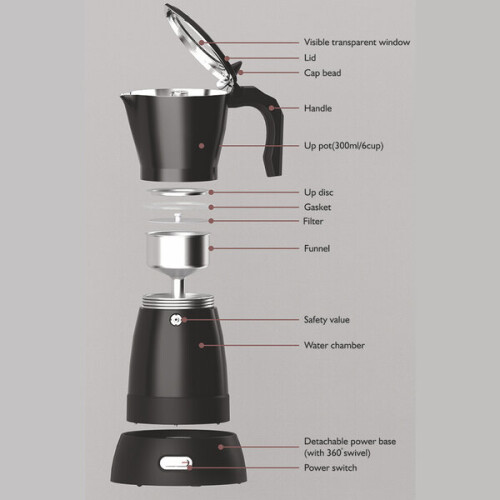 MokaPot 6 kopjes 300 ml 2