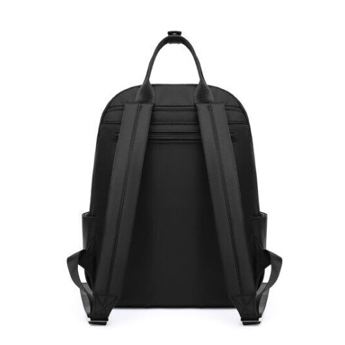Schwarzer Damenrucksack, Polyurethan, Polyester, Nylon - ergonomisch 2