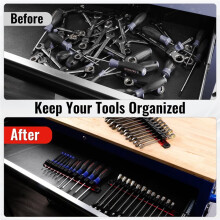 Aluminum Magnetic Screwdriver and Wrench Organizer, Rail Tool Holder for Toolbox Organization