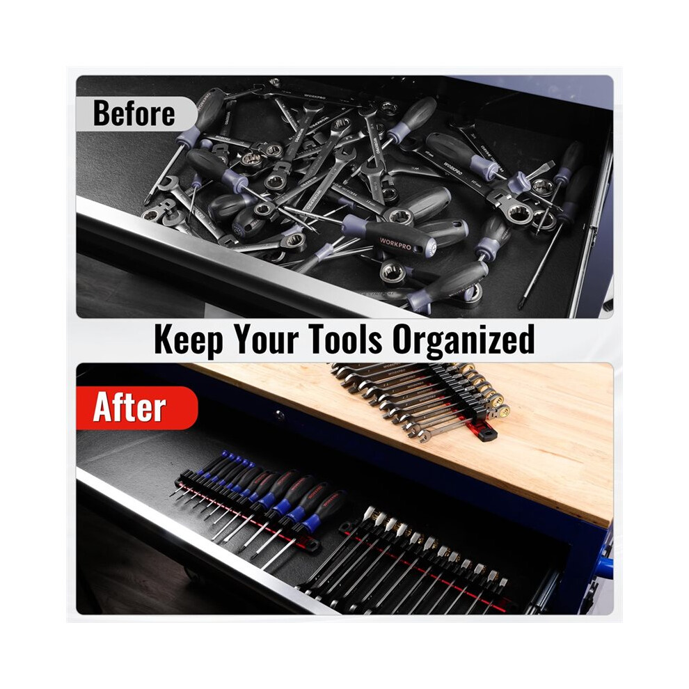 Aluminum Magnetic Screwdriver And Wrench Organizer, Rail Tool Holder For Toolbox Organization 6032967373389