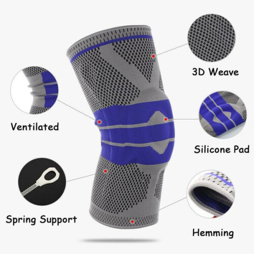 Ginocchiera elastica/stabilizzatore con cuscinetto in silicone e molla 1