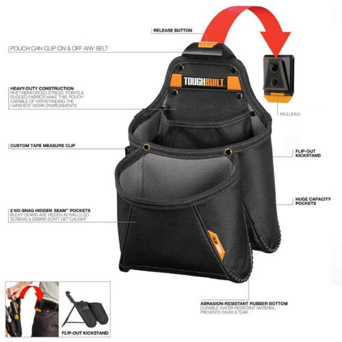 ToughBuilt TB-CT-03 Multi-Function Tool Belt Pouch for Carpenters and Plasterers 2