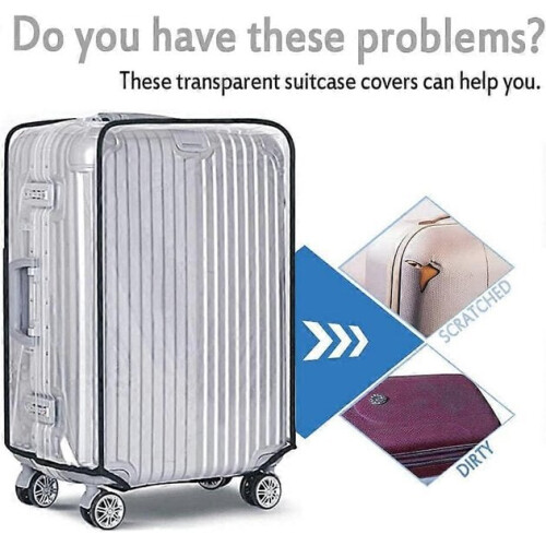 Conjunto de 2 capas transparentes para malas de 28 polegadas em PVC transparente. 1