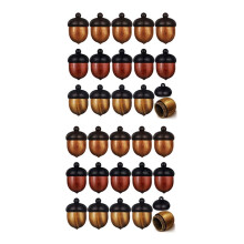 30 Piezas de Dijes de Bellota de Madera en Miniatura, Colgante de Bellota de Madera Desmontable, Caja de Nueces de Bellota de Madera con Forma de 3