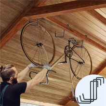 Crochets en S Robustes - Aucun Perçage Requis, Grands Crochets de Garage pour Ranger Échelle, Vélo et Outils de Jardin