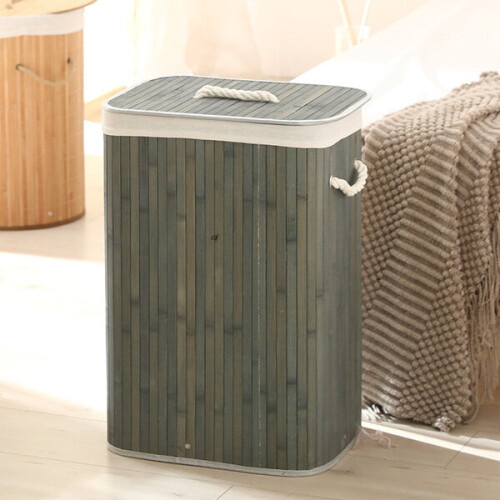 Cesta de ropa cuadrada gris 2