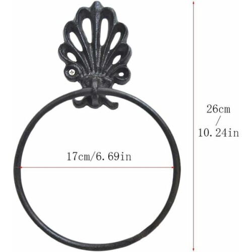 Anneau porte-serviettes rétro en fer forgé Amxcnoy 2
