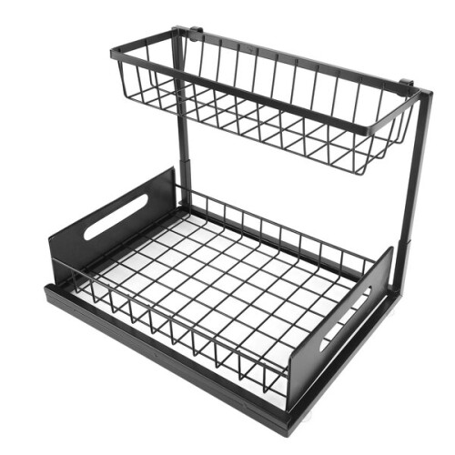 Spoelbakplank, zwart, 2 lagen 2