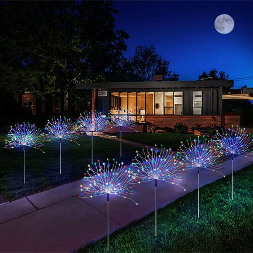 4X 240LED Solar Power Firework Stake Light Starburst Lamp Garden Lights 1