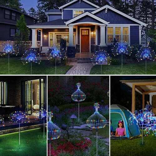 4X 240LED Solar Power Firework Stake Light Starburst Lamp Garden Lights 2