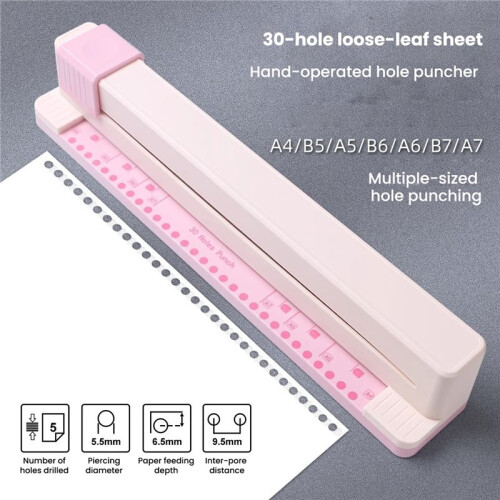 30-Hole Manual Hole Punch, Push-Type Multi-Hole Punch, DIY Tools, Binding Coiled Notebooks, Documents 2