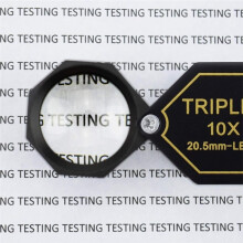 10x Magnifier Jewelry Loupe 20.5mm Triplet Lens Optical Glass Pocket Gem Magnifying Tool for Jeweler, Stamp Philatelist