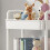 Kitchen shelf trolley, 2 layers, white, pulley + hook 3