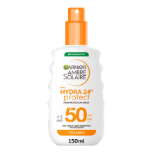 Garnier Ambre Solaire Sun Cream SPF 50 Hydra 24 Hour Protect, High UVB UVA Protection, Hydrating Su
