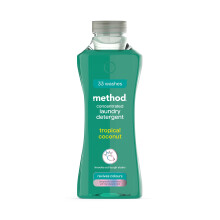 method Concentrated Laundry Detergent, Washing Liquid Fresh Tropical Coconut Scent, 1 x 33 Washes,