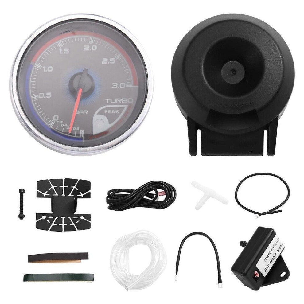 Car Turbo Boost Gauge 12V Turbo Boost Gauge 0-3Bar Universal Gauge Car Meter 7559530264985