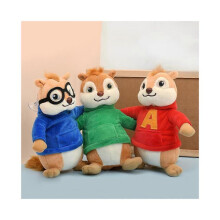 3Pcs/set Game for Alvin and the Chipmunks Plush Toys Kawaii Fluffy Chipmunks Stuffed Animals Children Xmas Gift