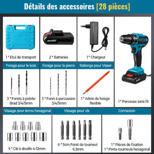 Cordless impact drill, screwdriver 2