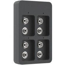 Cargador de Batería Rápida Inteligente de 4 Ranuras con Indicadores LED para Baterías Recargables de 9V Ni-MH/Ni-Cd/Li-Ion