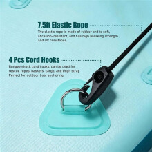 Kit de 4 Anneaux en D pour Planche à Pagaie, Accessoires pour Planche à Pagaie avec Kit de Cordons Élastiques pour Kayak Gonflable