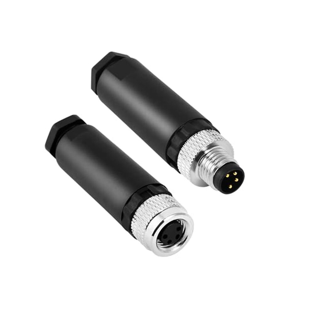 2Pack M8 Male & Female Aviation Wire Connector, Panel Mount Connector, Circular Sensor Interface 4Pin 4713160699125