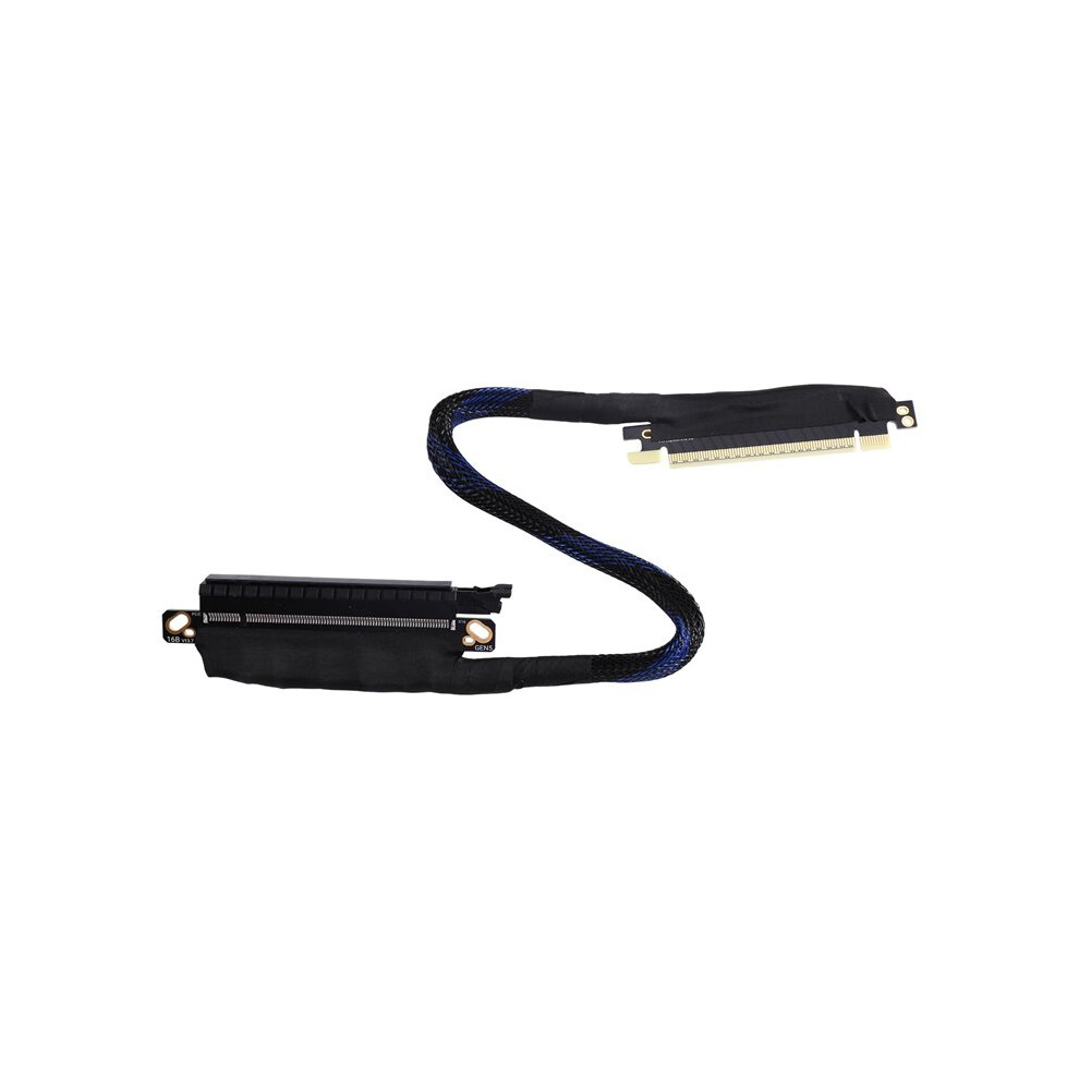 16Ab5 Pcie 5.0 X16 Card Bend Extension Cable Gen5 -Plated Wire Gpu Adapter Cable 180 Degree Straight 30Cm Silver 4711498940797