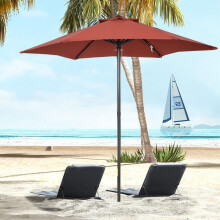 Sonnenschirm Ø196 cm, Drehbar Sonnenschirm mit Knickfunktion, sechseckig Balkonschirm Strandschirm windfest stabil Marktschirm Kurbelsc