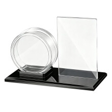 Acrylic Hockey Puck Display Case for and Cards Clear Holder Ring Stand Set Hockey Puck Centerpieces Protector