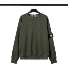(L,847)Classic Stone Correct Version Solid Color Round Neck Badge Long Sleeve Men And Women Same Style Sweatershirt Island Couple