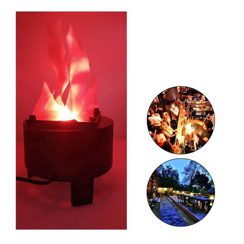 LED Fire Flame Effect Light Artificial Electric Flicker Campfire Lamp Party Decor Supplies for Bar Stage Home,EU Plug 1