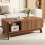 Couchtisch mit Hubfunktion, Wellenoptik, offenes Seitenfach, MDF-Material, Moderner Stil 5