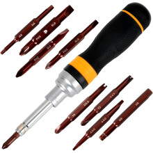 19-in-1 Ratschen-Schraubendreher-Set mit Verschiedenen Bits, Schraubendreher mit Magnetischer Spitze und Doppelseitiger Bitaufbewahrung,