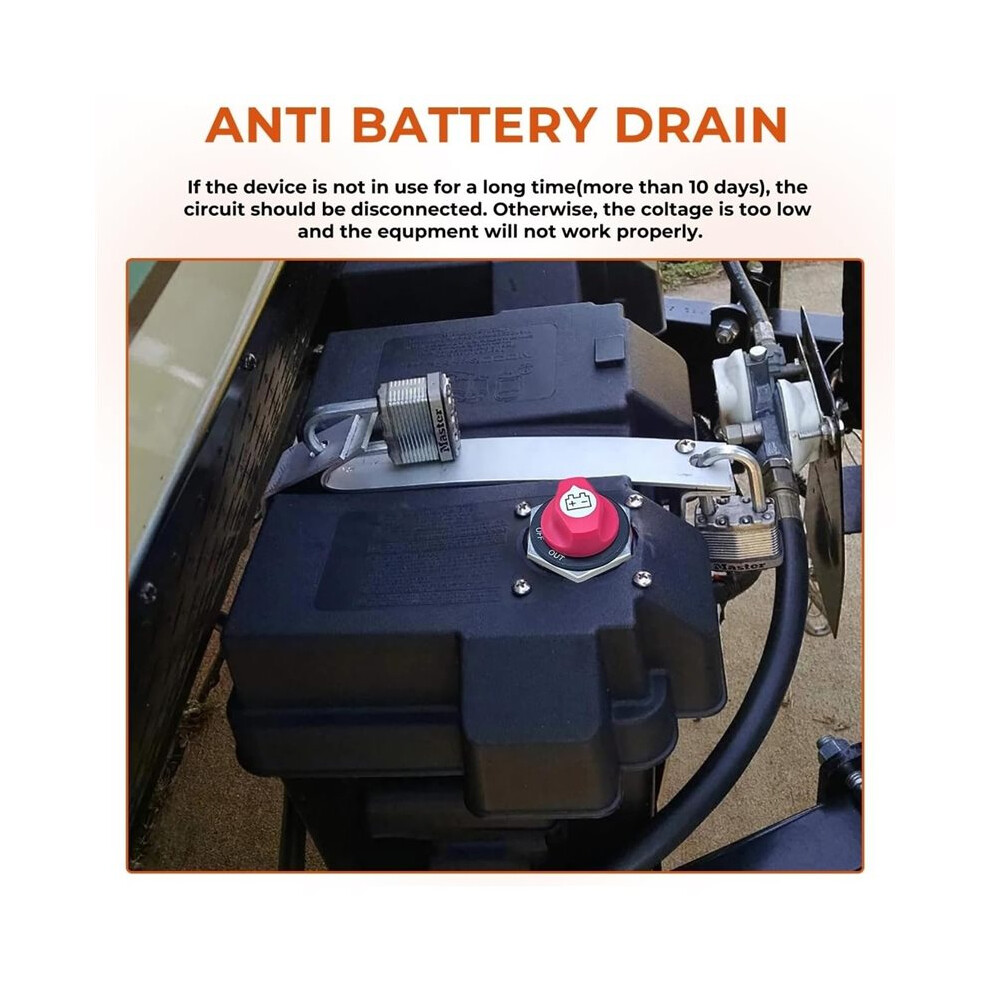 Battery Disconnect Swicth 200A, 12-48V Battery Disconnect Cut Shut Off Isolator For Marine Boat Rv Atv Car 4713606037276