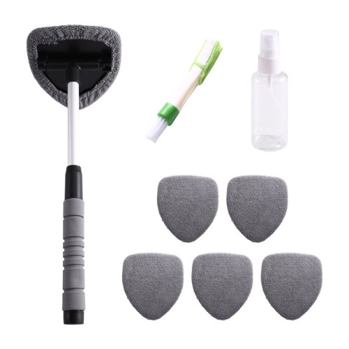 Window Scraping Mist Eliminator Microfiber Car Window Cleaner Telescopic Window Car Windshield Cleaning Brush, 1 Set