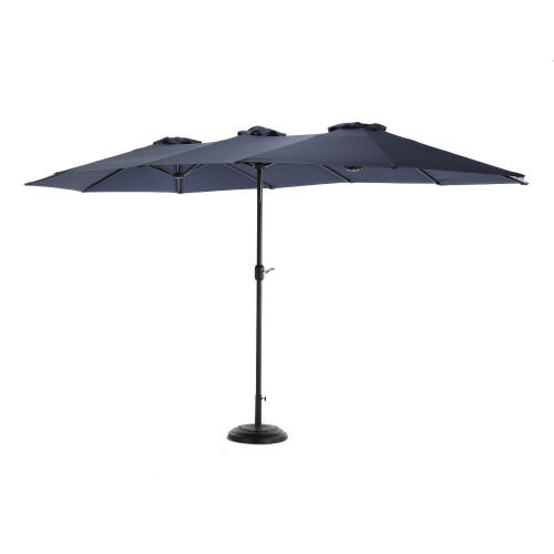14.8 Ft Double Sided Outdoor Umbrella Rectangular Large with Crank (Navy blue)(No Base) 2