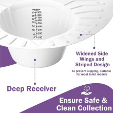 12 Pack Urine Collection Hats for Toilet, Graduated Specimen Collector Pans Stool Sample Collection Kit 30oz