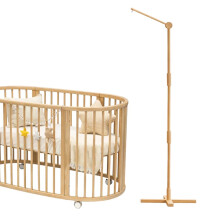 Crib Mobile Arm Wooden Floor Standing - 61 Inches Mobile Arm for Crib Movable Baby Mobile Hanger Anti-Dumping Attachment