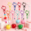 32pcs Beadable Keychains Bulk Kit, DIY Random Color -Shaped Keychain Bead Rod Set, Cute Chain Bars for  Gift 5