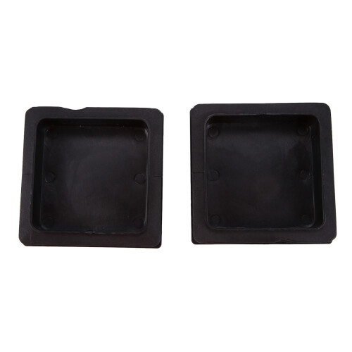 100mm x 100mm Plastic Ribbed Square End Caps Cover Tube Inserts 4 Pcs 1