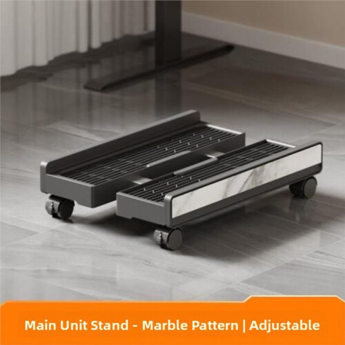 Carrello per Computer Regolabile con Ruote, Supporto Mobile da Pavimento per CPU e PC Desktop da Gioco. 1