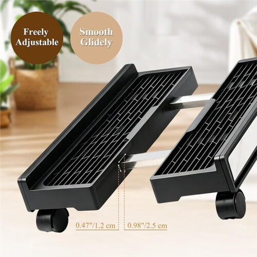Carrello per Computer Regolabile con Ruote, Supporto Mobile da Pavimento per CPU e PC Desktop da Gioco. 2