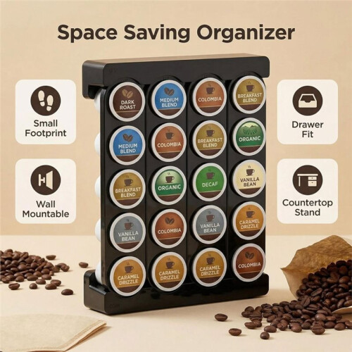 Wall Mounted Coffee Pod Holder , Coffee Pod Holder Wall Storage Rack, Coffee Pod Organizer 1