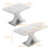 120CM-160CM Modern Rectangle Dining Table, Stretchable, with Printed White Marble Table Top+MDF X-Shape Table Leg with Metal Base 5
